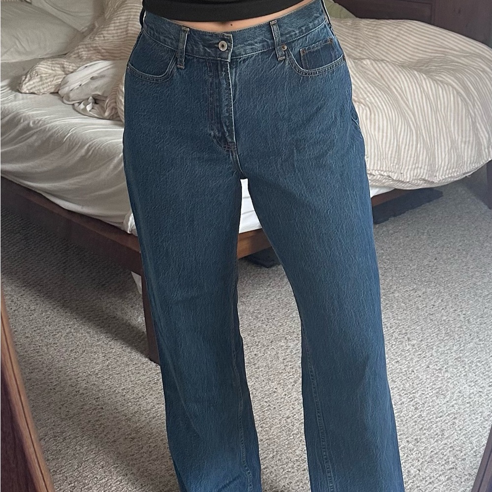 Abercrombie High Rise Loose Jean - Dark Marble (Size 29)